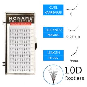 Noname Cosmetics Premade Fans Rootless 10D Volyymiripsiviuhkat C 0.07 / 9mm