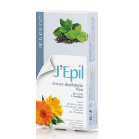 Xanitalia J'Epil Face Kylmävahaliuskat kasvoille Green Tea & Calendula 20 kpl