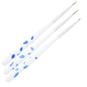 Universal Nails NailArt Brush Set White Dots Teräväkärkiset koristepensselit 3 kpl