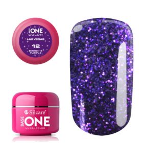 Silcare #12 Binion's Purple Base One Las Vegas UV glittergeeli 5 g