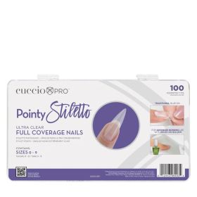 Cuccio Ultra Clear Full Cover Tips Pointy Stiletto tekokynnet 100 kpl