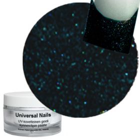 Universal Nails Maaginen Musta/Turkoosi UV/LED glittergeeli 10 g