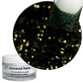 Universal Nails Maaginen Musta/Kulta UV glittergeeli 10 g