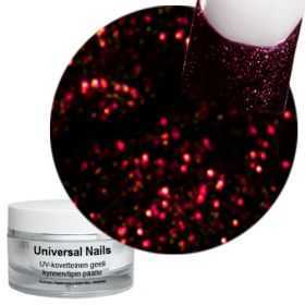 Universal Nails Maaginen Musta/Punainen UV glittergeeli 10 g