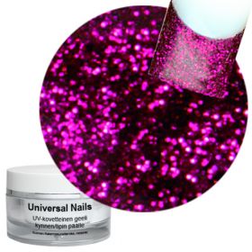 Universal Nails Fuksia UV glittergeeli 10 g