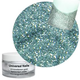 Universal Nails Heleä Hopea UV/LED glittergeeli 10 g