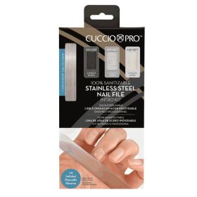 Cuccio Stainless Nail File Intro Kit metallinen kynsiviila